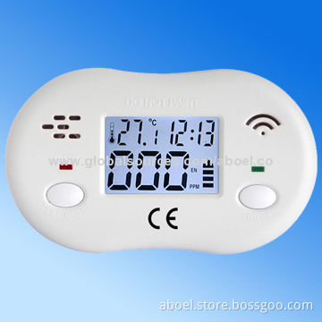 9V Battery-operated Carbon Monoxide Detector with LCD Display